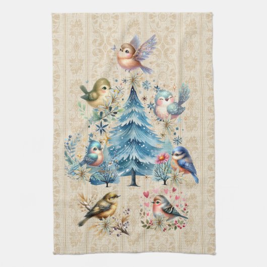 Serviette de Noël Oiseaux (Vertical)