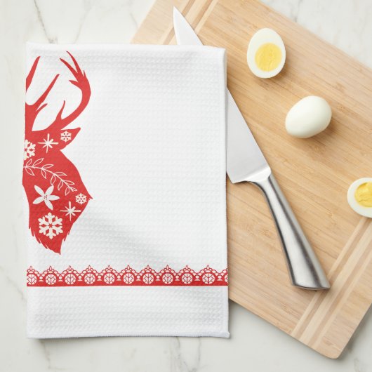 Serviette de Noël Red Deer (Quart Plié)