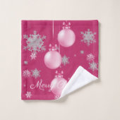 Serviette de Noël rose (Gant de toilette)