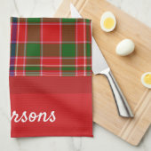 Serviette de Noël rouge et vert monogrammé (Quart Plié)