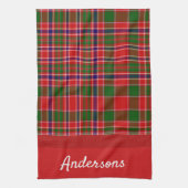 Serviette de Noël rouge et vert monogrammé (Vertical)