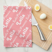 Serviette de nom personnalisée rose (Quart Plié)