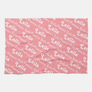 Serviette de nom personnalisée rose