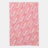 Serviette de nom personnalisée rose (Vertical)