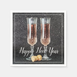Serviette de papier en verre de Champagne de bonne