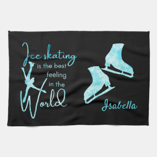 Serviette de patinage sur glace Couche bleue gelé