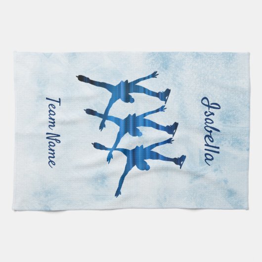 Serviette de patinage synchronisé bleu arabesque (Horizontal)