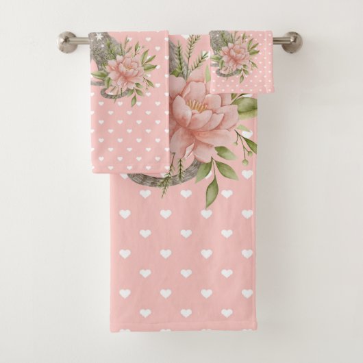 Serviette de pêche Aquarelle main peint Floral Cha (En situation)