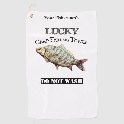 Serviette de pêche en carpe Lucky personnalisée (Devant)