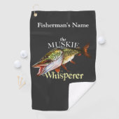 Serviette de pêche foncée Muskie Whisperer personn (En situation)