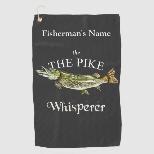 Serviette de pêche foncée personnalisée Whisperer  (Devant)