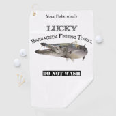 Serviette de pêche personnalisée Lucky Barracuda (En situation)