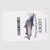 Serviette de pêche personnalisée Lucky Catfish (Horizontal)