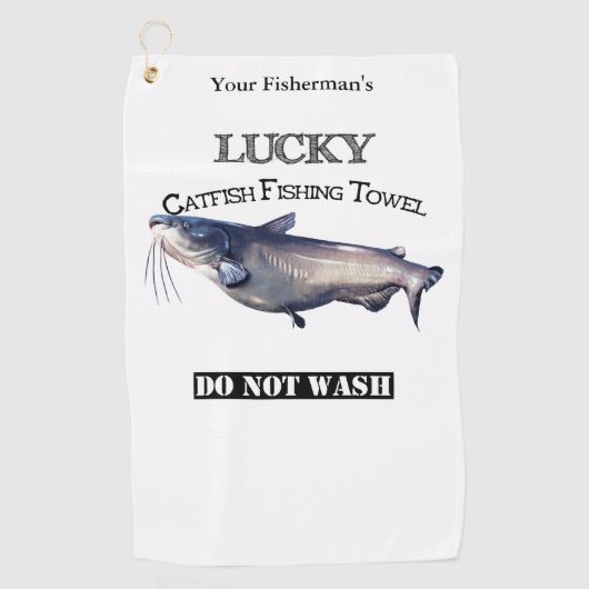 Serviette de pêche personnalisée Lucky Catfish (Devant)