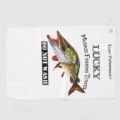 Serviette de pêche personnalisée Lucky Muskie (Horizontal)