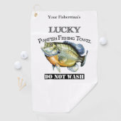 Serviette de pêche personnalisée Lucky Panfish (En situation)