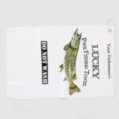 Serviette de pêche personnalisée Lucky Pike (Horizontal)