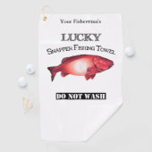 Serviette de pêche personnalisée Lucky Red Snapper (En situation)