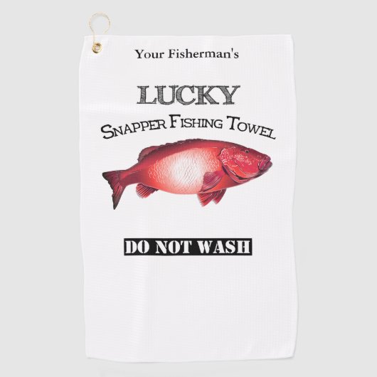 Serviette de pêche personnalisée Lucky Red Snapper (Devant)
