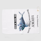 Serviette de pêche personnalisée Lucky Roosterfish (Horizontal)