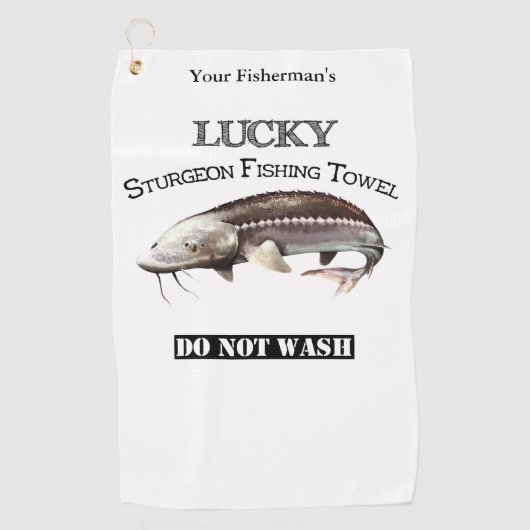 Serviette de pêche personnalisée Lucky Sturgeon (Devant)