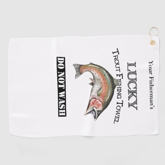 Serviette de pêche personnalisée Lucky Truite (Horizontal)