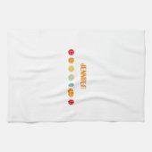 Serviette de Pickleball Blanc Orange Personnalisée (Horizontal)