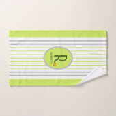 Serviette de pickleball vert citron et gris (Serviette à main)