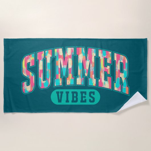 Serviette de piscine et de plage tropicale pour va (Devant)