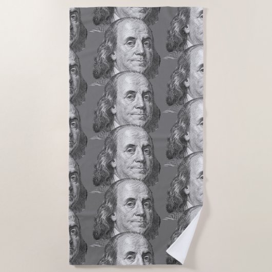 Serviette De Plage 100 dollars, Benjamin Franklin (Devant)