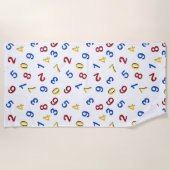Serviette De Plage 123 chiffres Rouge Jaune Bleu (Devant)