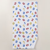Serviette De Plage 123 chiffres Rouge Jaune Bleu (Devant)