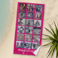18 Collage photo avec grand script et rose chaud