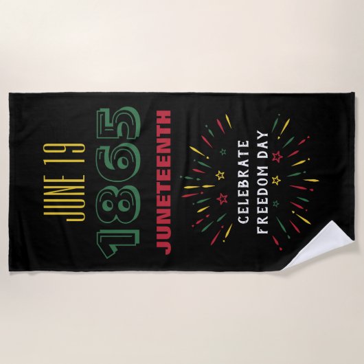 Serviette De Plage 19 juin 1865 Junetten Black History Fireworks (Devant)