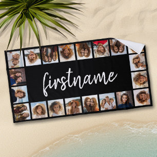 Serviette De Plage 20 Photo Collage Choisissez votre couleur et ajout