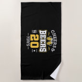 Serviette De Plage 20Th Birthday Cheers And Beers Birthday (Devant)