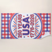 Serviette De Plage 250 Years USA | 1776–2026 Semiquincentennial (Devant)
