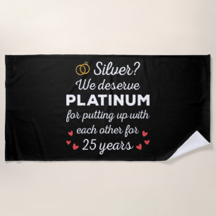 Serviette De Plage 25e anniversaire du Mariage I - Couple drôle d'arg