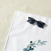 Serviette De Plage 25e couronne d'eucalyptus mariage (En situation)