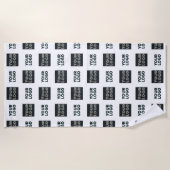Serviette De Plage 2 Logos Simples Logos Répétitifs | Blanc (Devant)