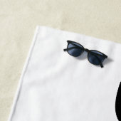 Serviette De Plage 30e anniversaire ajouter nom date année noir (En situation)