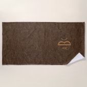 Serviette De Plage 3 Lettre Monogramme Beige Brown initial look (Devant)
