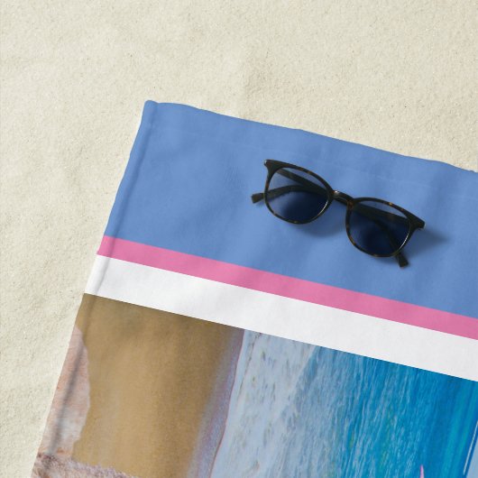 Serviette De Plage 3 Mignons Alpacas En Casquettes Solaires Personnal (En situation)