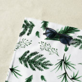 Serviette De Plage 3 Monogramme Feuilles Vert Forêt Décoration Maison (En situation)