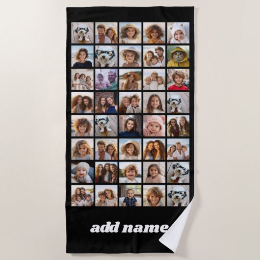 Serviette De Plage 40 Collage de photos - 4 lignes 10 colonnes - Nom  (Devant)