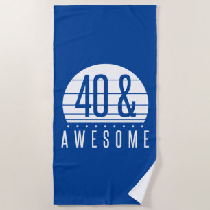 Serviette De Plage 40e anniversaire Retro Sunset
