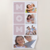 Serviette De Plage 4 Photo Collage Fête des mères de maman (Devant)