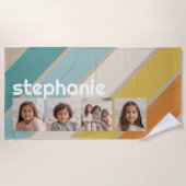 Serviette De Plage 4 Photo Retro bande motif nom funky  (Devant)