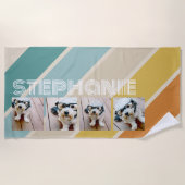 Serviette De Plage 4 Photo Retro bande motif nom funky  (Devant)
