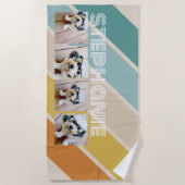 Serviette De Plage 4 Photo Retro bande motif nom funky  (Devant)